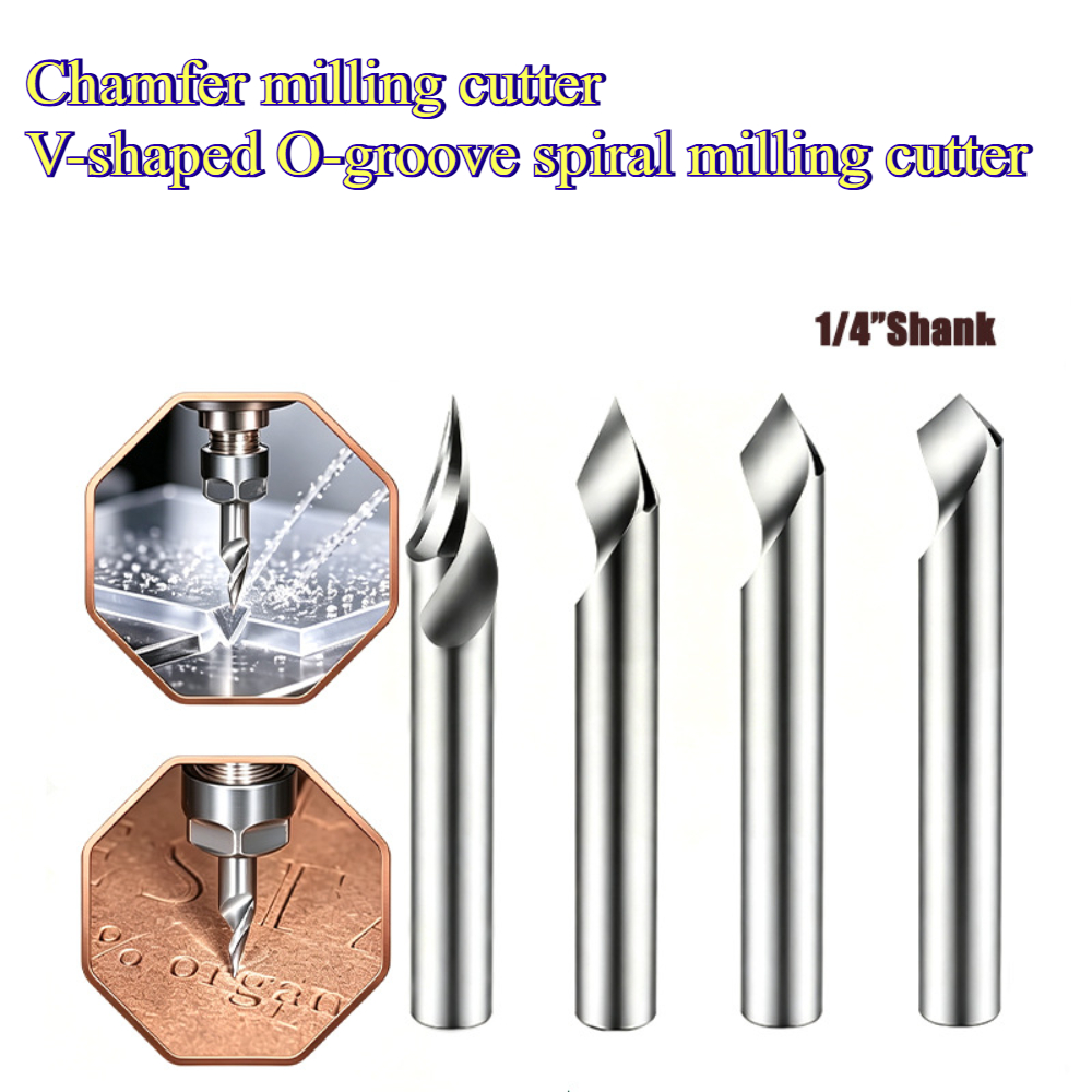 Cnc Bits - ดอกกัด CNC แบบเกลียวรูปตัว V ก้าน 1/4