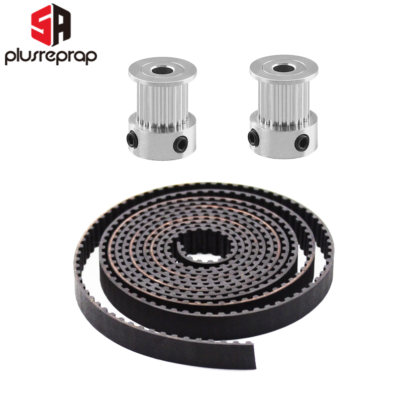 Gt2 Belt - GT2-10mm เปิดเข็มขัดความกว้าง10มม.GT2ไฟเบอร์กลาสเข็มขัดยาง2เมตร2รอก5Mm Bore 20ฟัน3D ชิ้นส่วนเครื่องพิมพ์