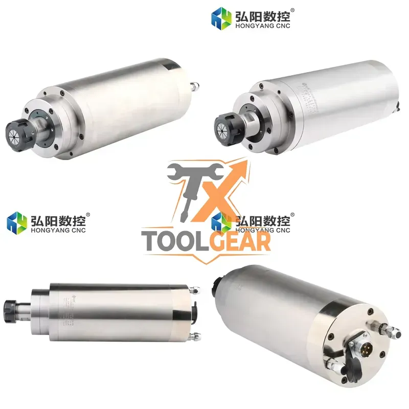 Water Cooled Spindle - มอเตอร์แกนหมุน HYCNC 3.2kw ระบายความร้อนด้วยน้ำ 4 แบริ่ง