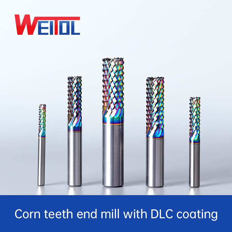 End Mill Set - WeiTol ด้านล่างแบนคาร์ไบด์ข้าวโพดฟัน end Mill PCB Milling