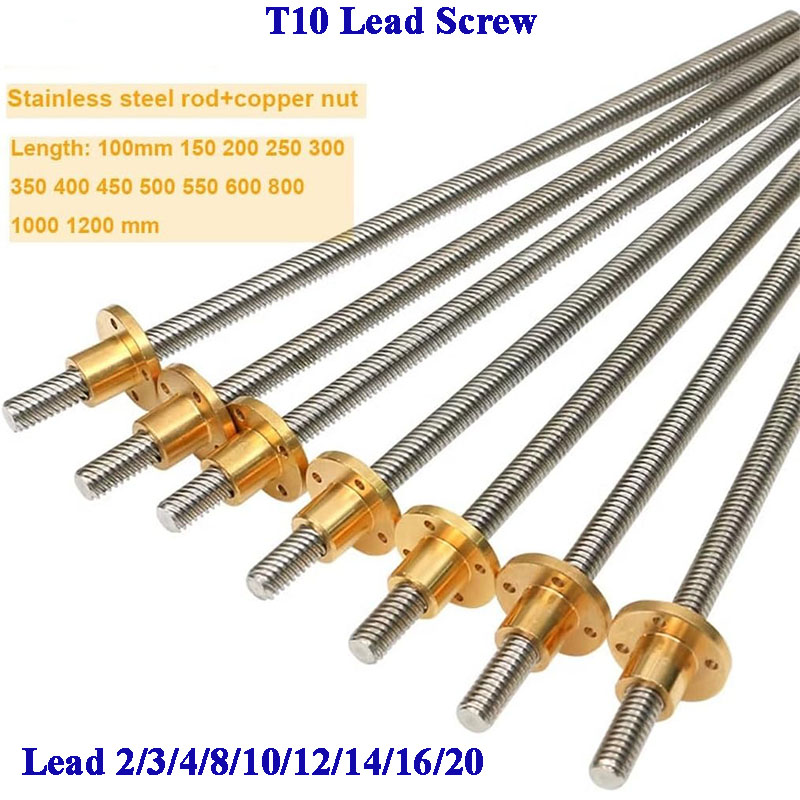 Lead Screw 8Mm - สกรูตะกั่ว T10 เหล็กกล้าไร้สนิม 304 Tr10 ขนาด