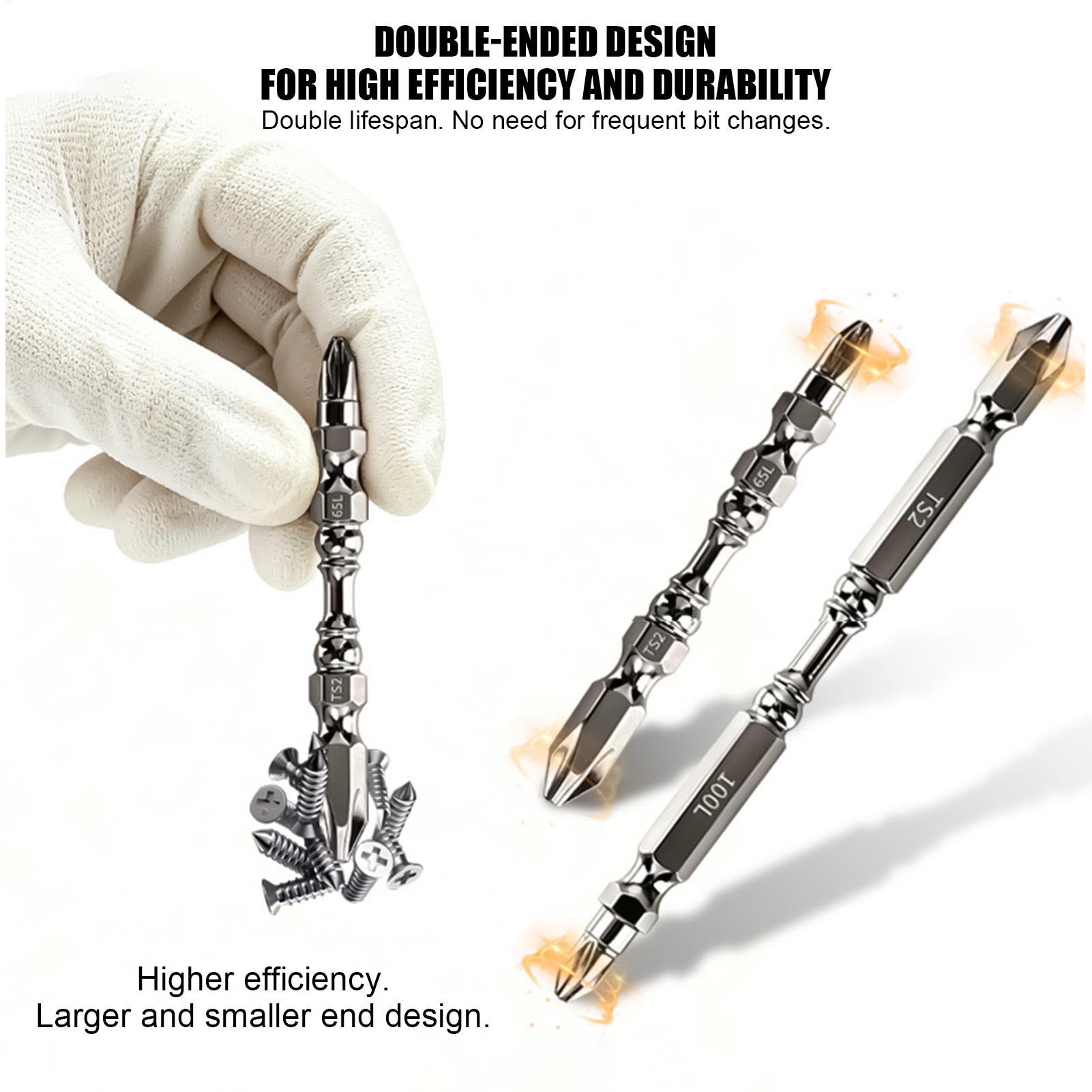 Drill Bit Set - ชุดไขควงแม่เหล็กแบบหนา หัวหกเหลี่ยม ป้องกันการลื่น ชุดเครื่องมือช่าง 10 ชิ้น