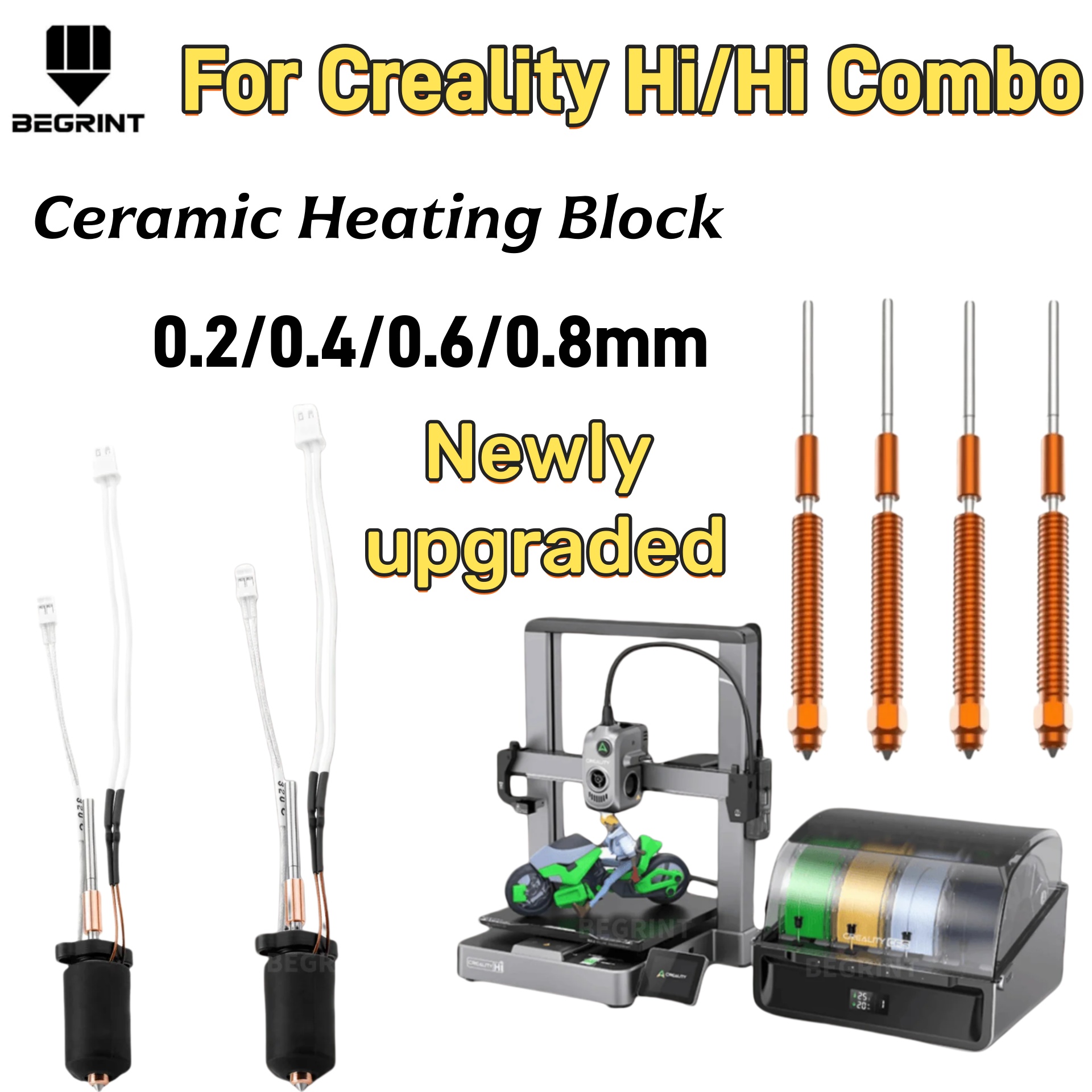 Aluminium Profile 2020 - ชุดฮีตเตอร์เซรามิกทนความร้อนสูงสำหรับเครื่องพิมพ์ Creality Hi Hi Combo รุ่นอัพเกรด