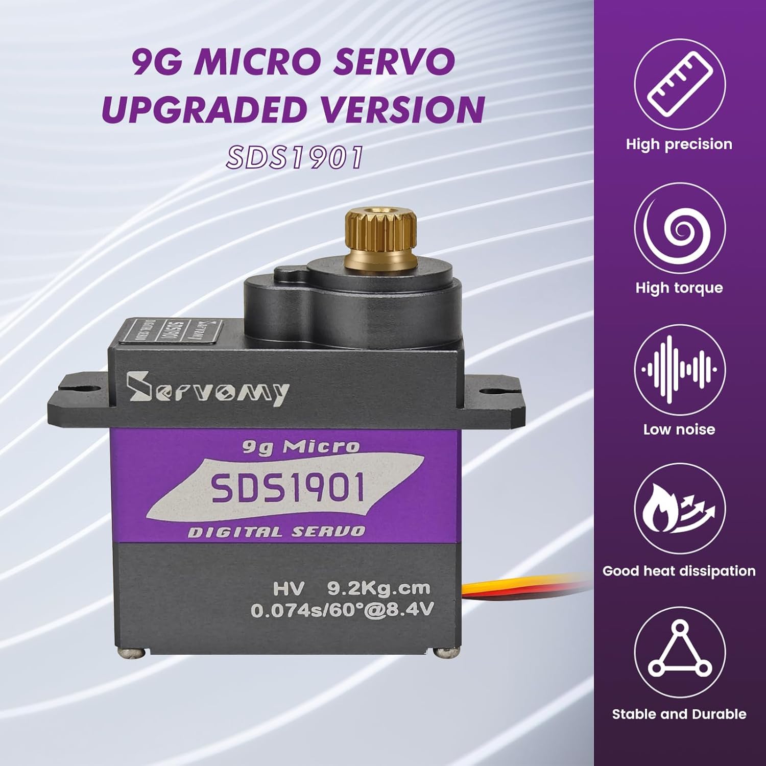 Servo 9G - เซอร์โวมี-SDS1901 ดิจิตอล 9G ไมโคร คอร์เลส เซอร์โว
