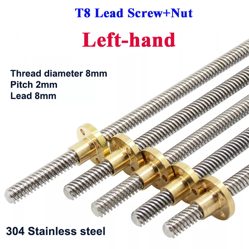 Lead Screw 8Mm - T8 สกรูตะกั่วซ้ายด้าย 2 มม.8 มม.สกรูตะกั่ว Trapezoidal