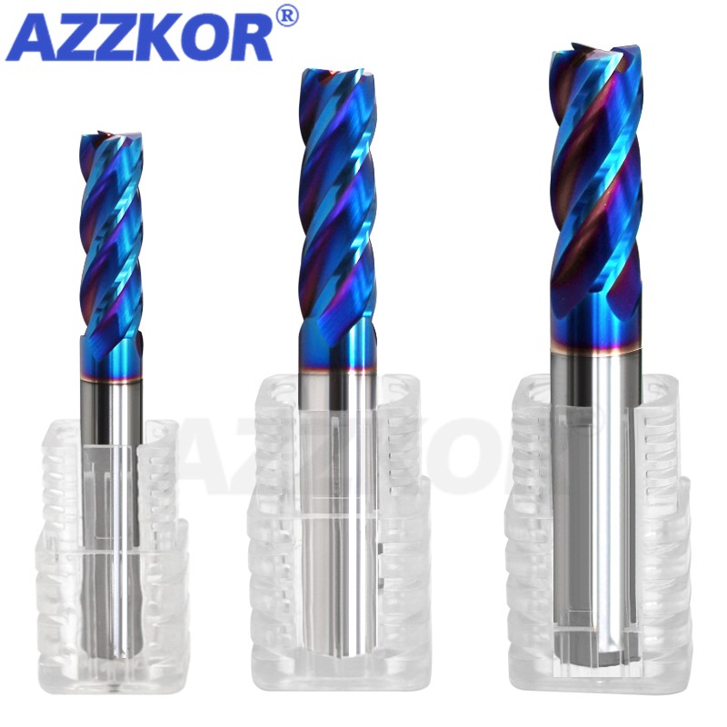 End Mill Set - HRC70 4F เครื่องกัดเครื่องตัดอัลลอยเคลือบเครื่องมือเหล็กทังสเตนชุดเครื่องตัดกัด azzkor เครื่องมือเครื่องมิลลิ่ง