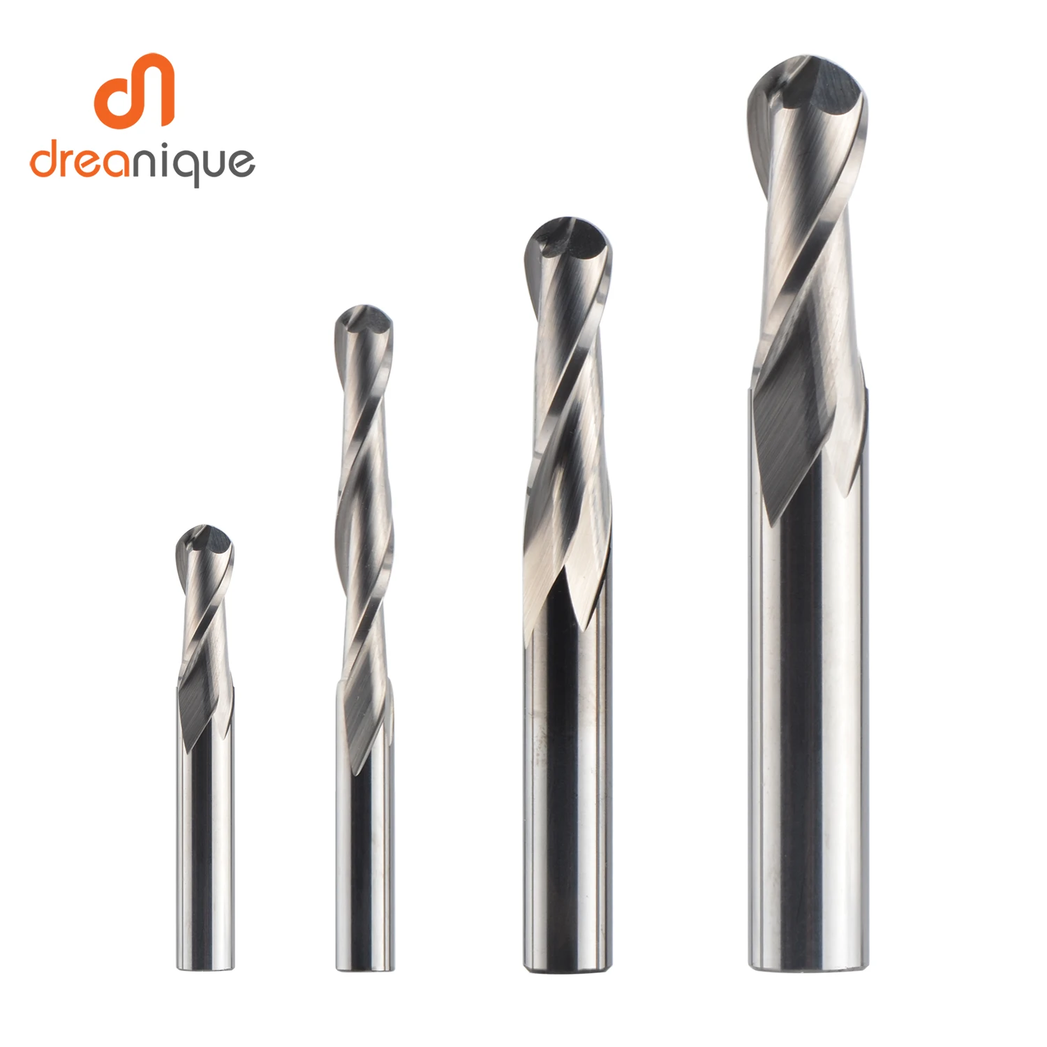 End Mill Set - Dreanique 1 PC คาร์ไบด์บอลจมูกเครื่องตัด 2 ขลุ่ย