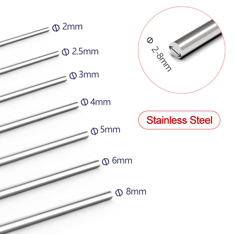 Linear Rod 8Mm - แท่งเหล็กกล้าไร้สนิมขนาด 300 มม. สำหรับงานกลึง ขนาดเส้นผ่านศูนย์กลาง 12
