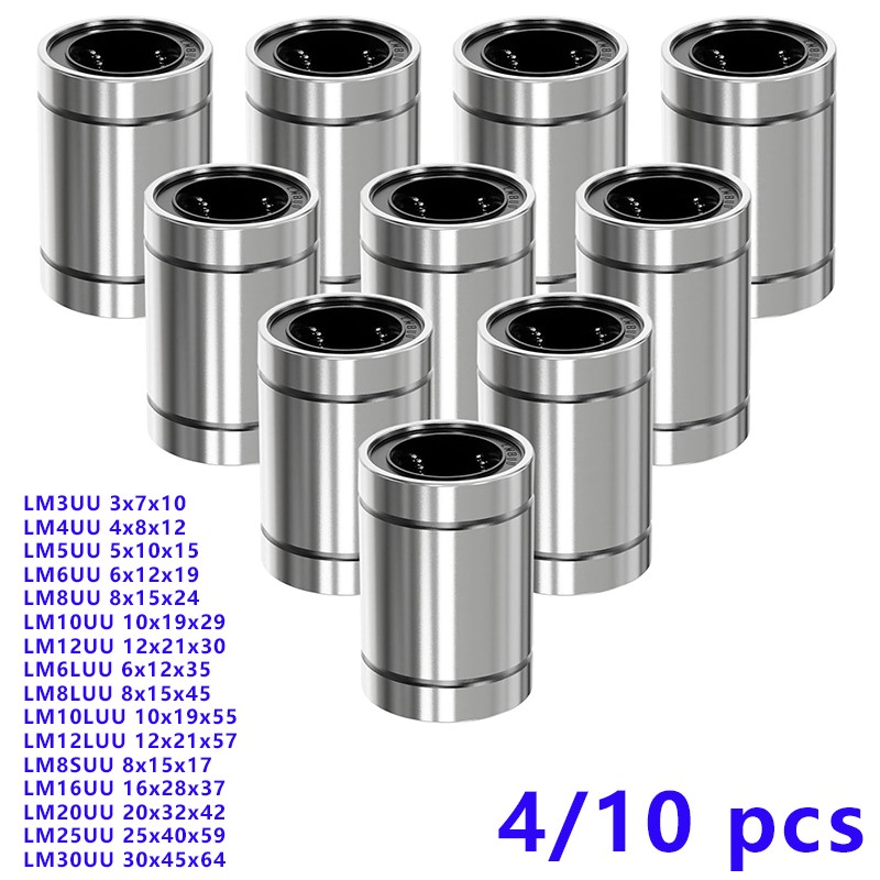 Lm8Uu Bearing - 4/10PCS LM8UU LM10UU LM16UU LM12UU Linear