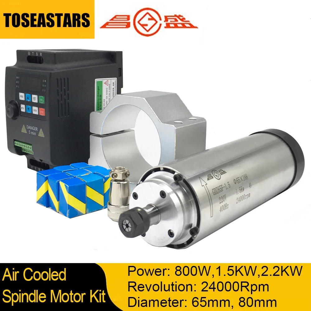 Water Cooled Spindle - 800W 1.5KW 2.2KW CNC Air Cooled