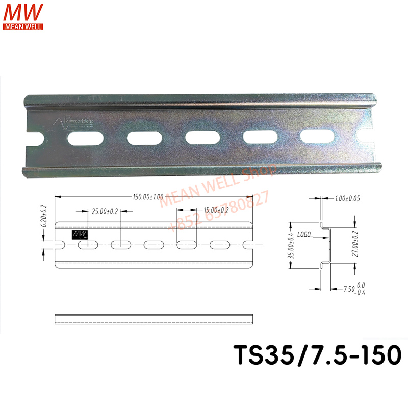 Lm8Uu Bearing - ขั้วต่อราง DIN รุ่น TS35 ขนาด 7.5