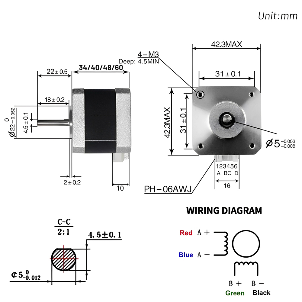 NEMA 17 42 มม.มอเตอร์สเต็ปเปอร - Nema 17 Stepper บทวิจารณ์และราคา