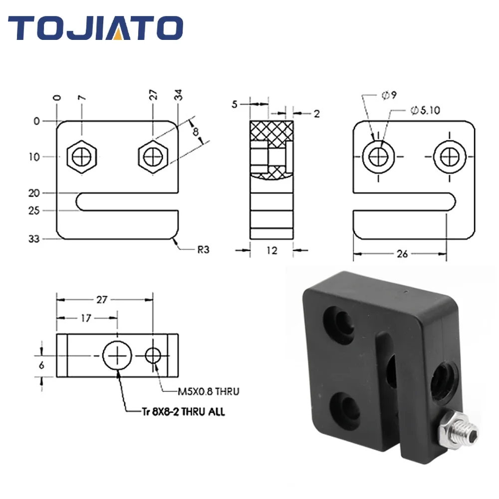 1-6 ชิ้น บล็อกน็อตกันหลุด สำหร - Lead Screw 8Mm บทวิจารณ์และราคา