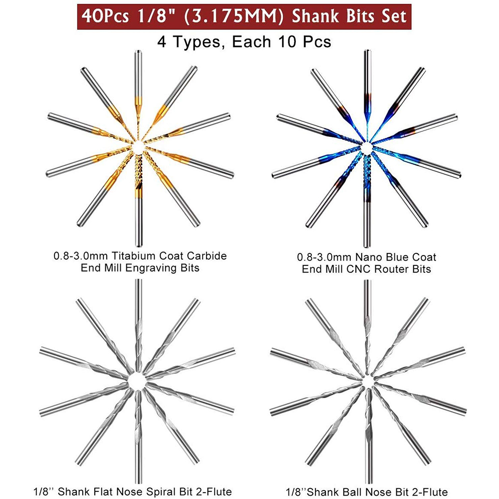 Twotrees End Mill แกะสลัก Bits - End Mill Set บทวิจารณ์และราคา