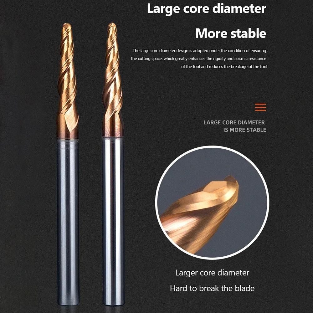 HRC55 คาร์ไบด์บอลจมูกเรียว End - End Mill Set บทวิจารณ์และราคา