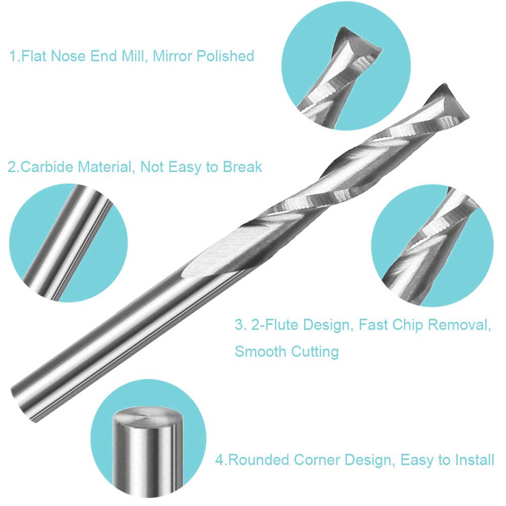 10 ชิ้น ดอกกัดเกลียว 2 ฟัน ขนา - End Mill Set บทวิจารณ์และราคา