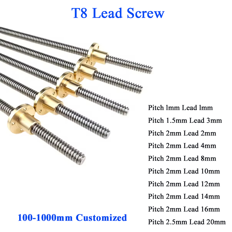 T8 สกรูตะกั่วตะกั่ว 2 มม.4 มม. - Lead Screw 8Mm บทวิจารณ์และราคา