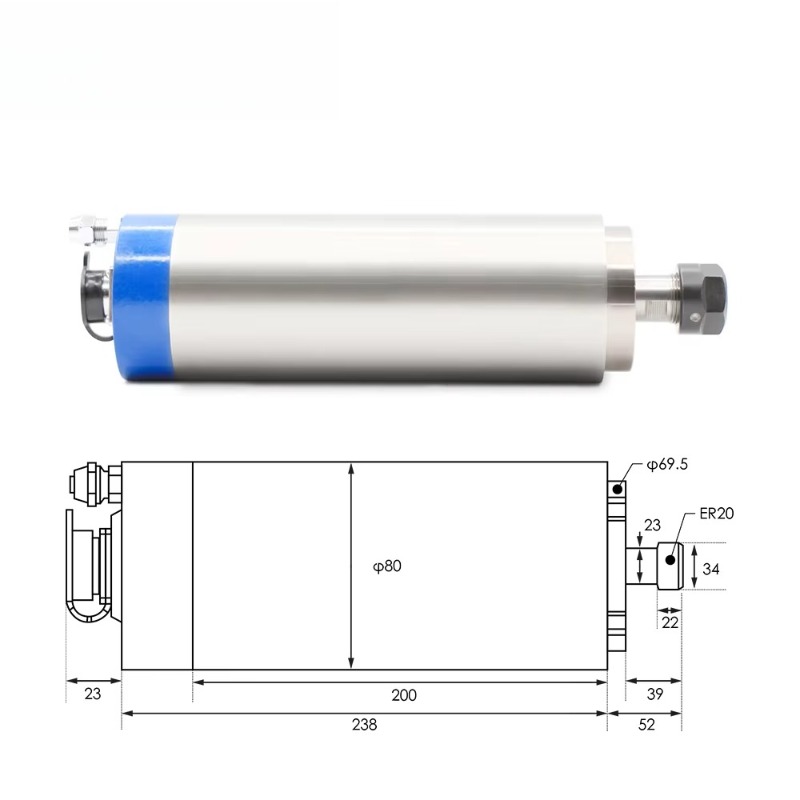 มอเตอร์สปินเดิลระบายความร้อนด้ - Water Cooled Spindle บทวิจารณ์และราคา