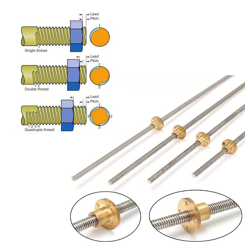 สกรูตะกั่ว T10 เหล็กกล้าไร้สนิ - Lead Screw 8Mm บทวิจารณ์และราคา
