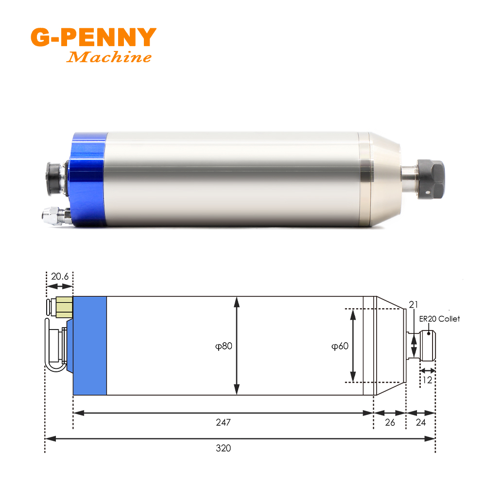 G-PENNY 2.2KW ER20 โลหะแกนระบา - Water Cooled Spindle บทวิจารณ์และราคา
