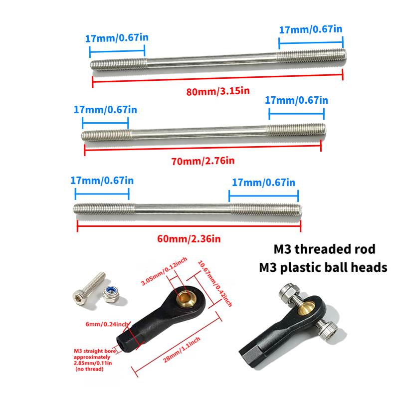 ชุดประกอบด้วยหัวบอลพลาสติก M3  - Ball Screw บทวิจารณ์และราคา