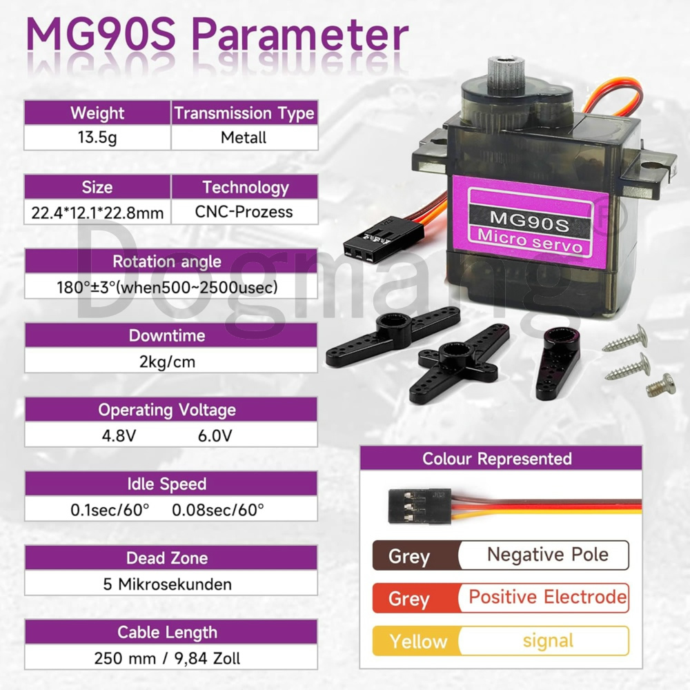 MG90S Servo 1/2/4/10/20/50 Pcs - Servo 9G บทวิจารณ์และราคา