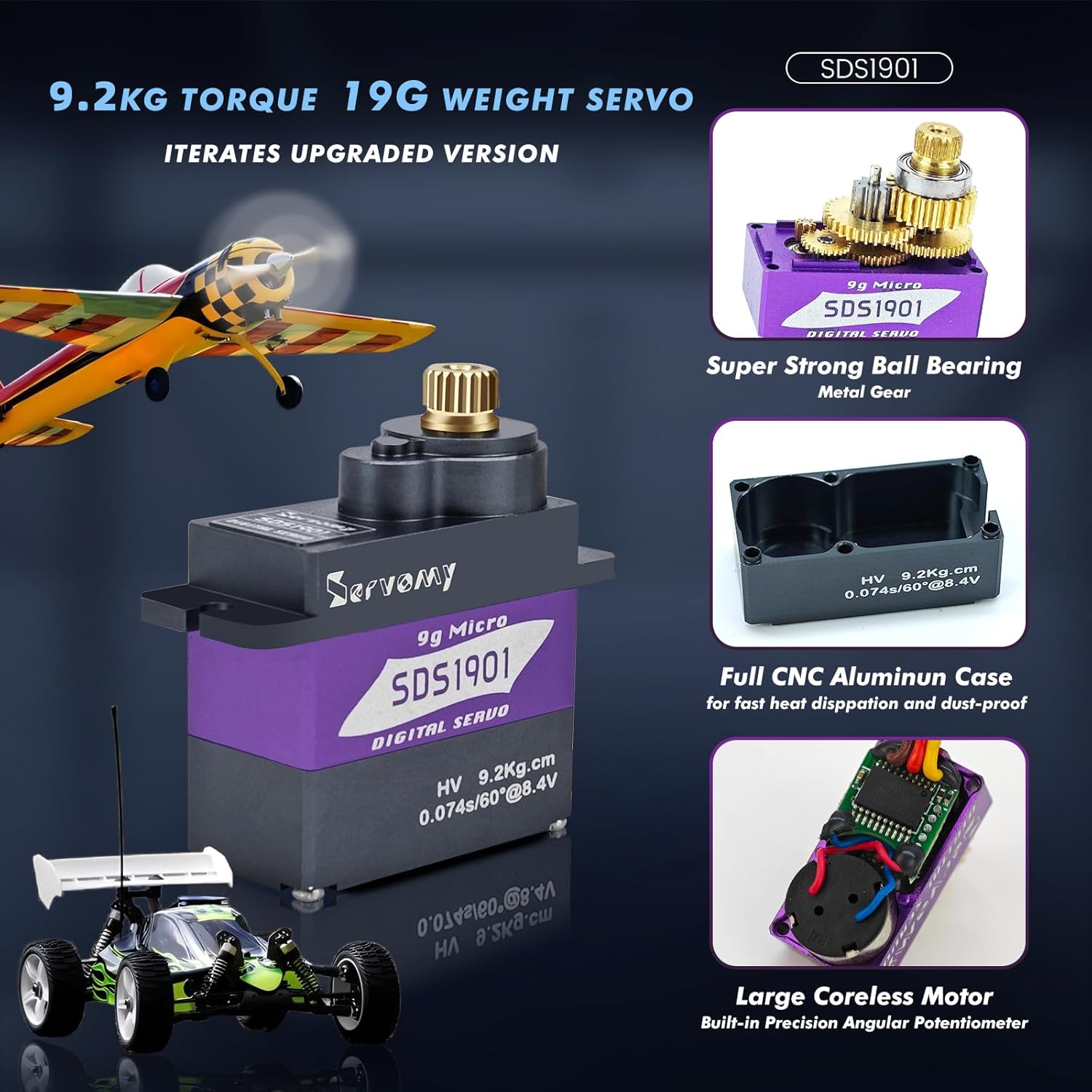 เซอร์โวมี-SDS1901 ดิจิตอล 9G ไ - Servo 9G บทวิจารณ์และราคา