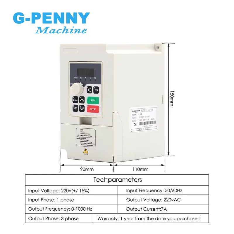 แกนมอเตอร์ Gpenny 1.5kw ER16 D - Water Cooled Spindle บทวิจารณ์และราคา