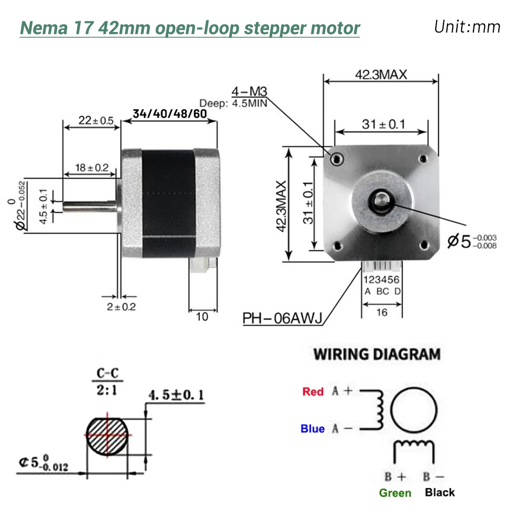 มอเตอร์สเต็ปเปอร์ Nema17 รุ่น  - Stepper Motor Nema17 บทวิจารณ์และราคา