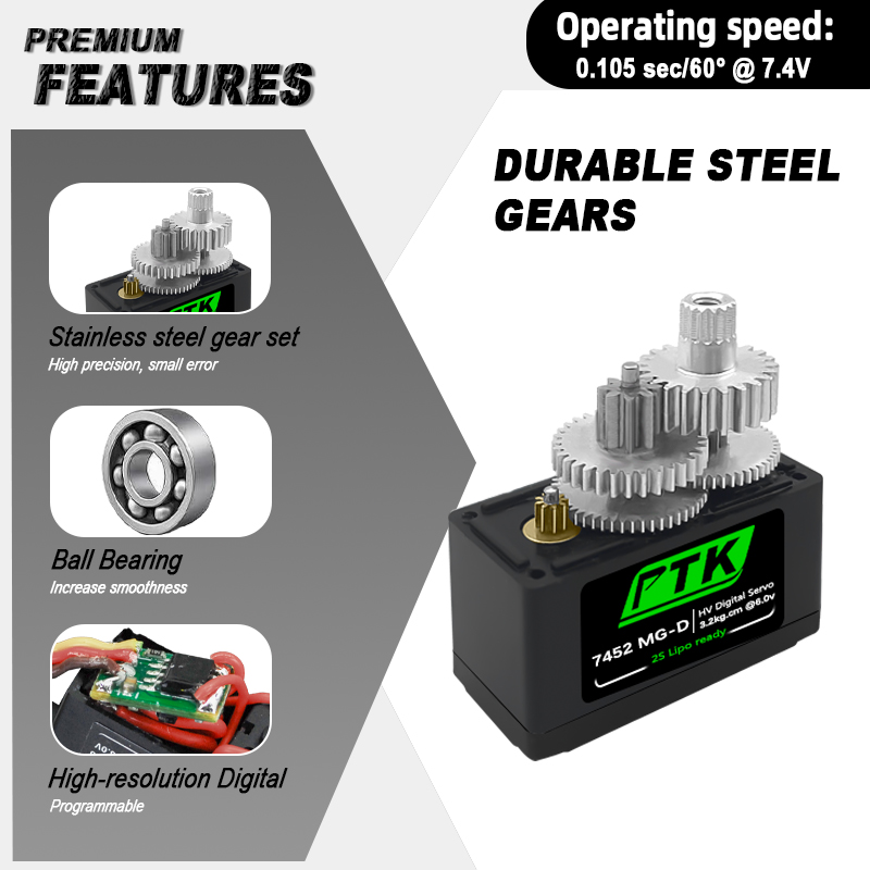 PTK 7452 MG-D 9g เซอร์โวดิจิตอ - Servo 9G บทวิจารณ์และราคา