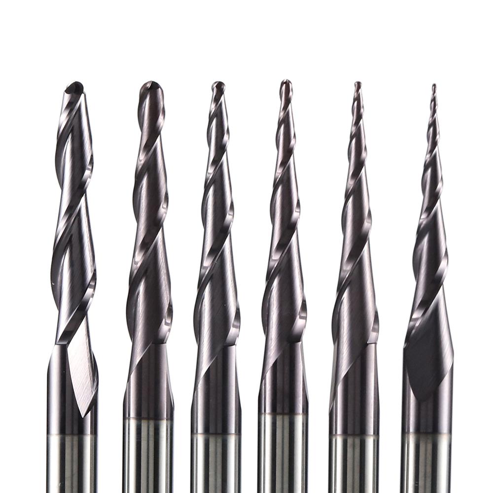 1 ชิ้นคาร์ไบด์เคลือบ Taper Bal - End Mill Set บทวิจารณ์และราคา